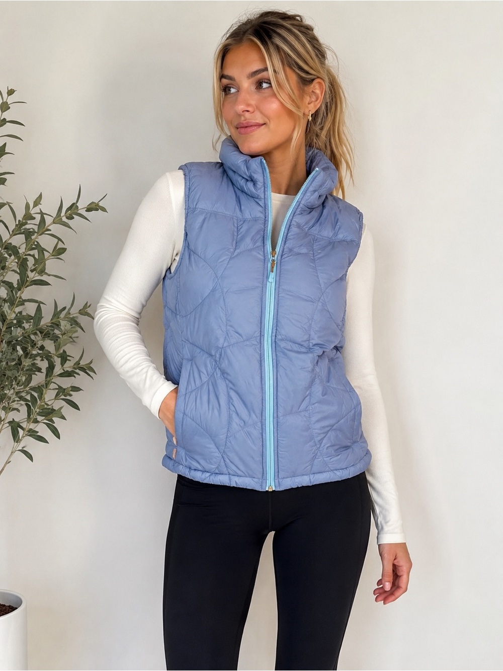 Columbia Light Blue Quilted Puffer Vest for Women
